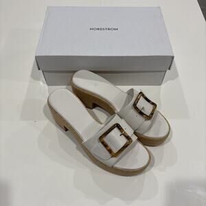 Nordstrom Women’s 9M No Courtney Sandals Sandal Platform Heels Slide Ivory
